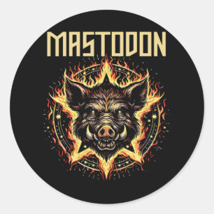 Sticker Rond Feu de sanglier Mastodonte