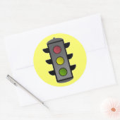Sticker Rond Feu de trafic Pop Art (Enveloppe)