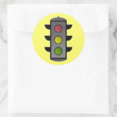 Sticker Rond Feu de trafic Pop Art (Sac)