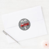 Sticker Rond Feu d'incendie Silver Sparkle Party Anniversaire (Enveloppe)