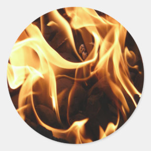 Sticker Rond Feu et flammes