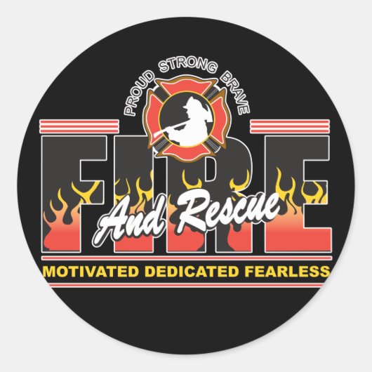 Sticker Rond Feu et Secourt (Devant)