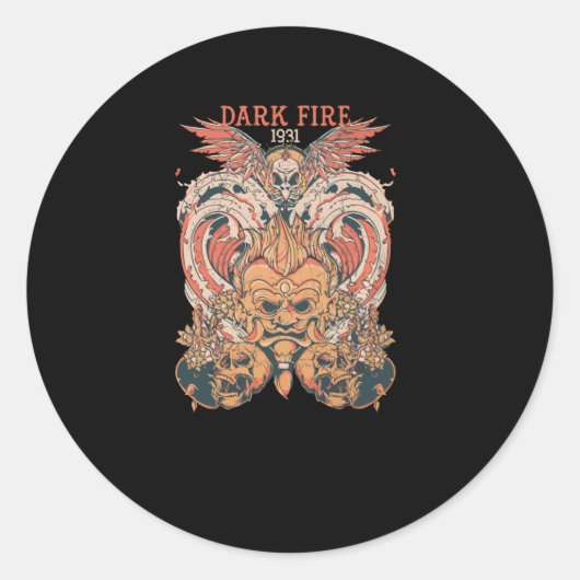 Sticker Rond Feu foncé (Devant)
