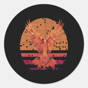 Sticker Rond Feu Imaginaire Feu Phoenix Montée De Ashes