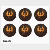 Sticker Rond Feu Phoenix Bird (Feuille)
