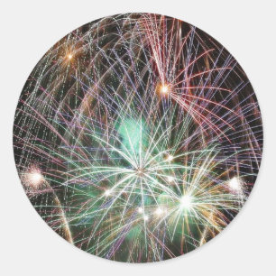Sticker Rond Feu Vert La Nuit