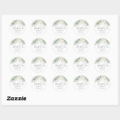 Sticker Rond Feuillage aquarelle boho vert et or Merci (Feuille)