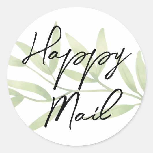 Sticker Rond Feuillage botanique de la verdure du courrier heur (Devant)
