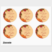Sticker Rond Feuillage d'automne avec canne ronde Citrouille (Feuille)