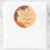 Sticker Rond Feuillage d'automne avec canne ronde Citrouille (Sac)