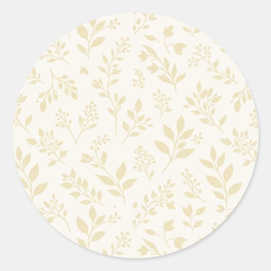 Sticker Rond Feuillage d'automne Blé Doré - Neutre (Devant)