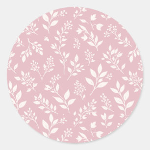 Sticker Rond Feuillage d'automne neutre - Rose apaisé