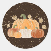 Sticker Rond Feuillage de Confetti Citrouille d'or d'Halloween (Devant)