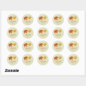 Sticker Rond Feuillage de mariage d'automne (Feuille)