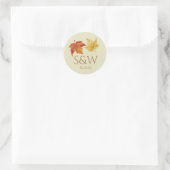 Sticker Rond Feuillage de mariage d'automne (Sac)