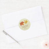 Sticker Rond Feuillage de mariage d'automne (Enveloppe)