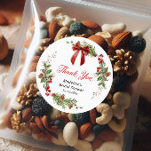 Sticker Rond Feuillage de Noël Fête de Fiançailles 