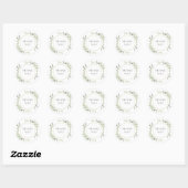 Sticker Rond Feuillage de verdure botanique Merci (Feuille)