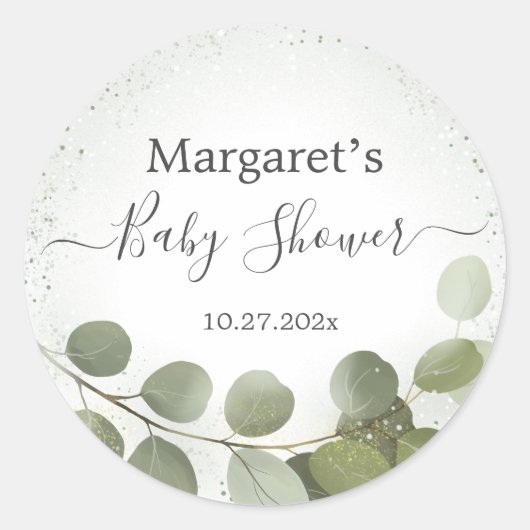 Sticker Rond Feuillage de verdure Eucalyptus (Devant)