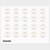 Sticker Rond Feuillage d'hiver or (Feuille)