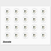 Sticker Rond Feuillage et floral | Mariage vert Sage (Feuille)