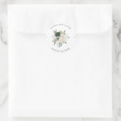 Sticker Rond Feuillage et floral | Mariage vert Sage (Sac)