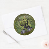 Sticker Rond Feuillage forestier Dragon~stickers (Enveloppe)