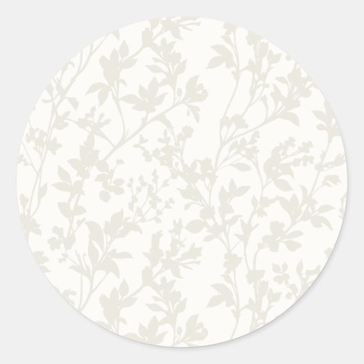 Sticker Rond Feuillage frais (ivoire - Chiffon) (Devant)