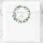 Sticker Rond Feuillage vert feuille bleu roux rustique (Sac)