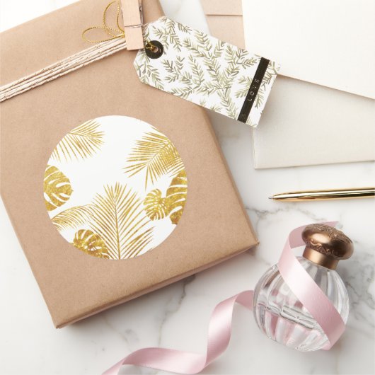 Sticker Rond Feuille 10 (Cadeaux)