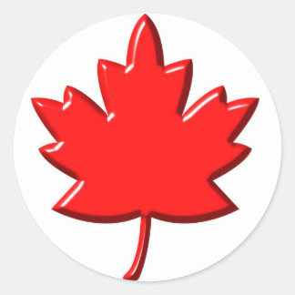 Sticker Rond Feuille canadienne