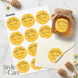 Sticker Rond Feuille classique de faveur de miel personnalisée