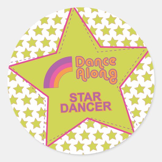 Sticker Rond feuille dancealong_star_dancer_stickersheet (Devant)
