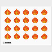Sticker Rond Feuille d'Aspen rouge et jaune #10 (Feuille)