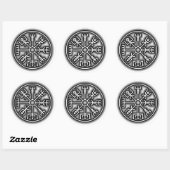 Sticker Rond Feuille d'autocollant à l'écho Vegvisir (Feuille)