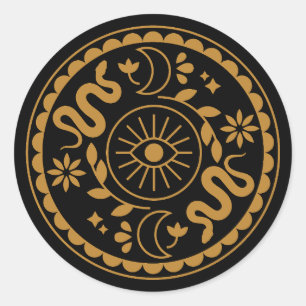 Sticker Rond Feuille d'autocollant circulaire de la lune de ser