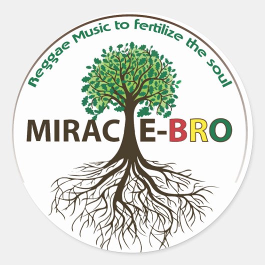 Sticker Rond Feuille d'autocollant de racines MIracle-Bro (Devant)