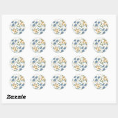 Sticker Rond Feuille d'autocollant floral Moody Blues (Feuille)