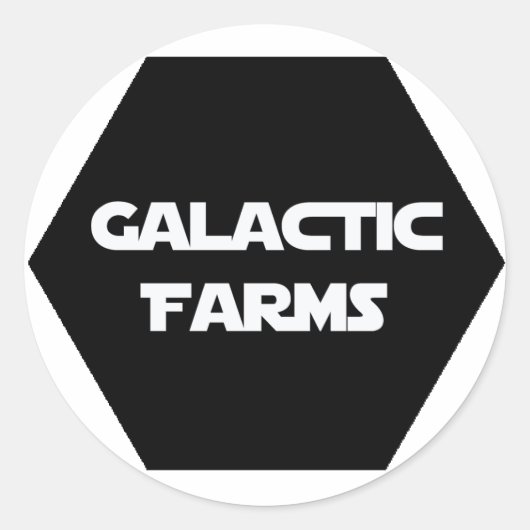 Sticker Rond Feuille d'autocollant Galactique Farms (Devant)