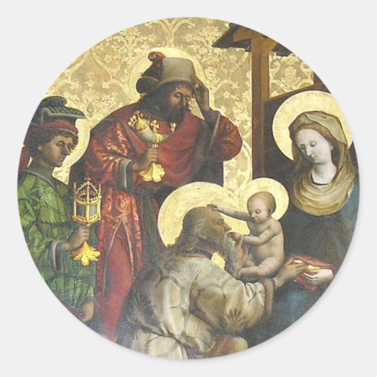 Sticker Rond Feuille d'autocollant : L'art du don (Devant)