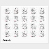 Sticker Rond Feuille d'autocollant Lucky Cat (Feuille)