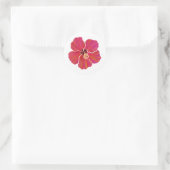 Sticker Rond Feuille d'autocollants d'Hibiscus vibrants pour la (Sac)