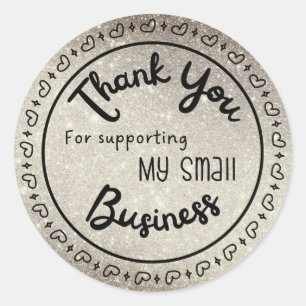 Sticker Rond Feuille d'autocollants Merci en Or Antique