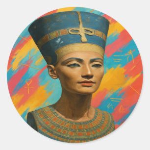 Sticker Rond Feuille d'autocollants Nefertiti Royal