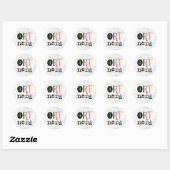 Sticker Rond Feuille d'autocollants Nerd d'art (Feuille)