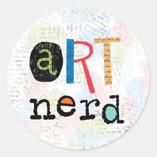 Sticker Rond Feuille d'autocollants Nerd d'art (Devant)