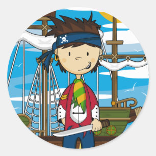 Sticker Rond Feuille d'autocollants Pirate Crewman