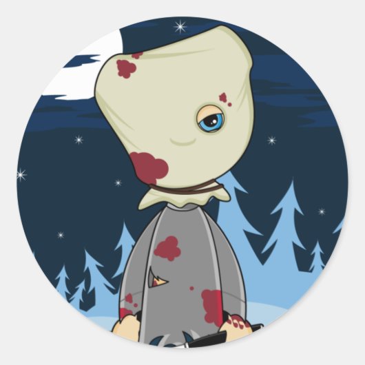 Sticker Rond Feuille d'autocollants pour tueur série Baghead (Devant)