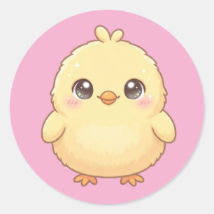 Sticker Rond Feuille d'autocollants ronds de poussin Kawaii mig