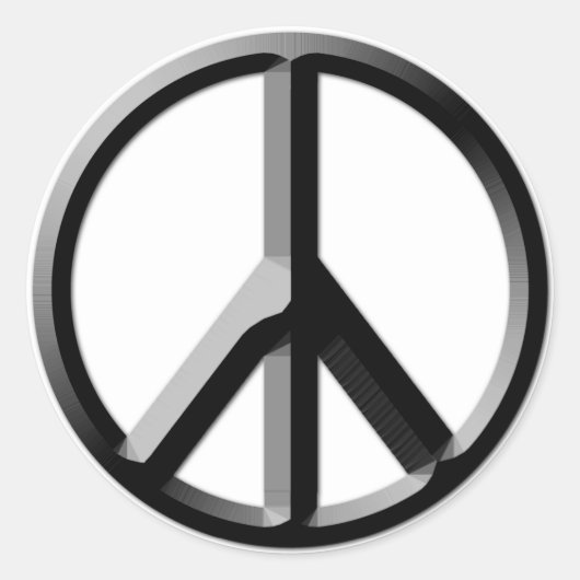 Sticker Rond Feuille d'autocollants Silver and Black Peace (Devant)